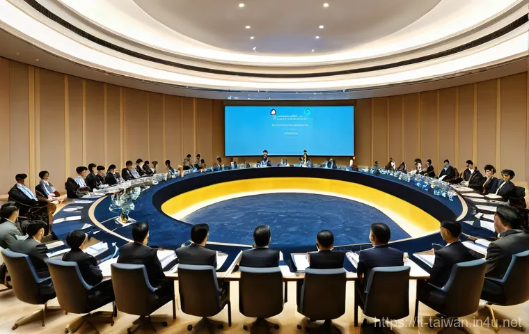 중화민국과 WHO 관계 - A vibrant, modern Taiwanese hospital scene, focusing on the National Health Insurance's success. Div...