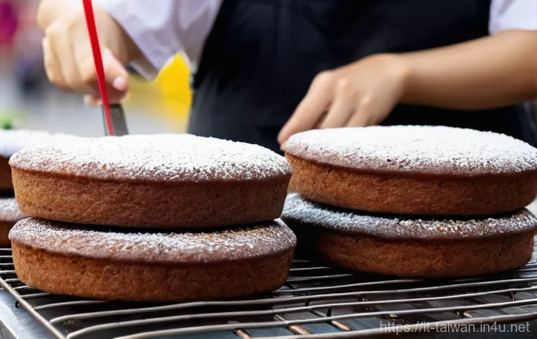 대만에서 인기 있는 디저트 - **Peanut Ice Cream Roll Preparation:** A detailed, dynamic close-up image showing a street vendor (w...