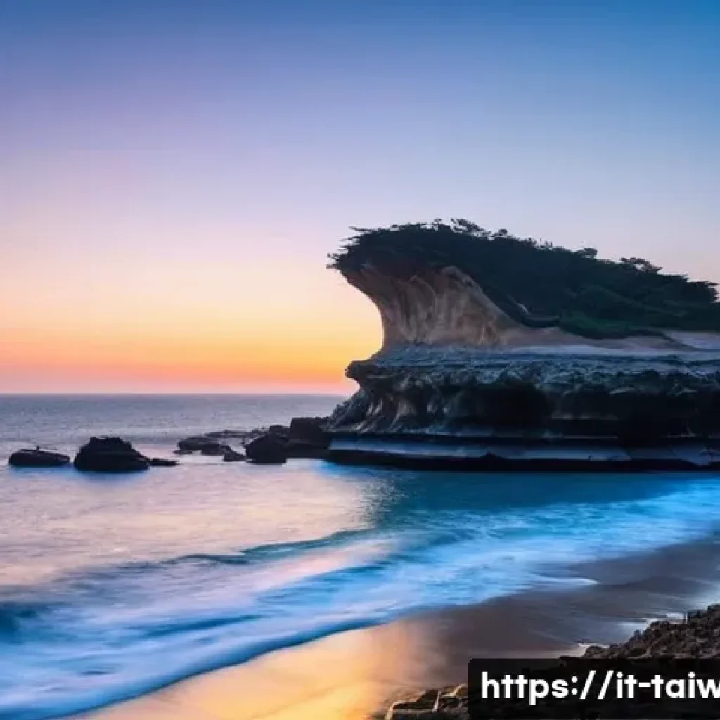 대만 해안 관광지 추천 - **Prompt 1: Yehliu Geopark's Queen's Head at Dawn**
    "A majestic, wide-angle shot of Yehliu Geopa...