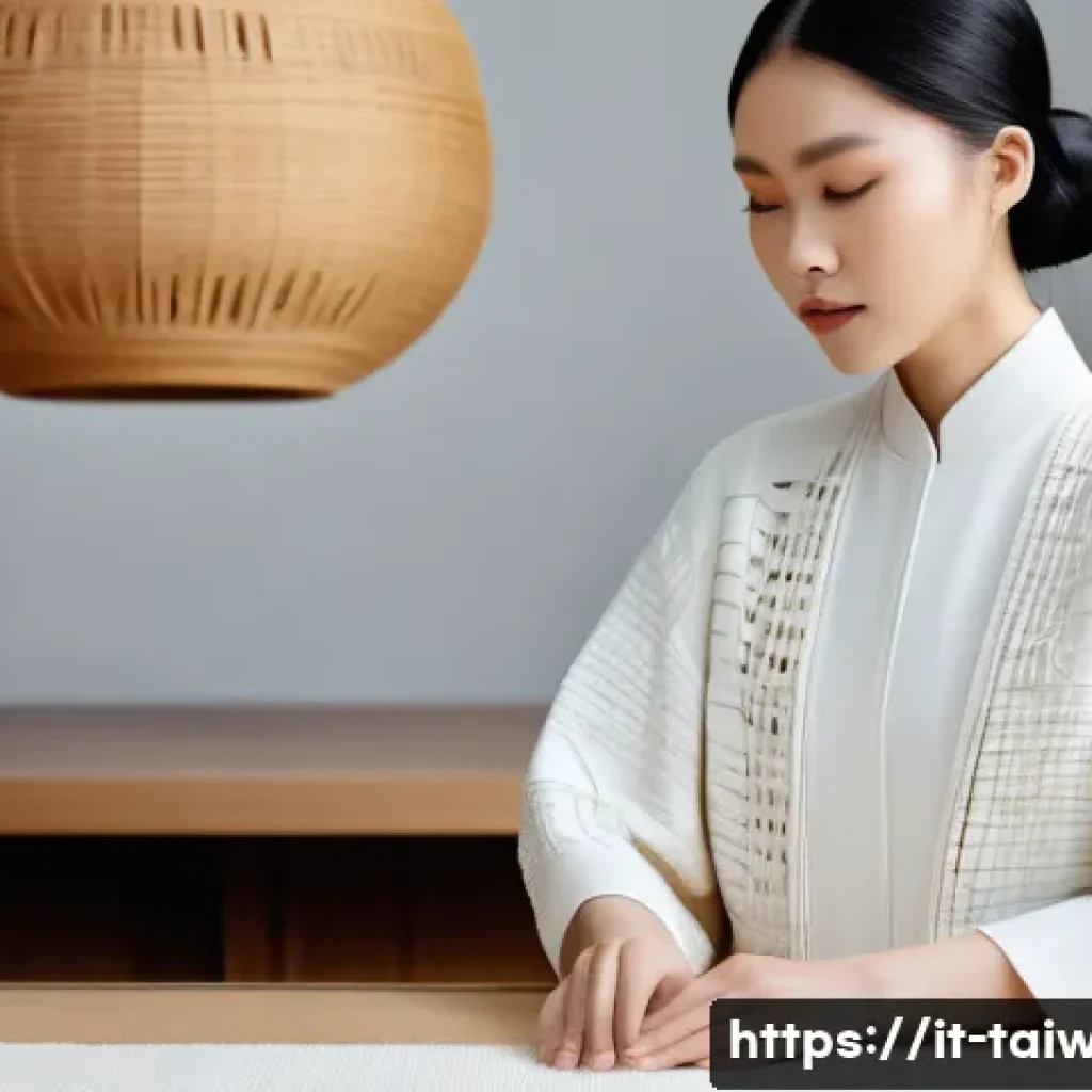 대만의 패션 브랜드 소개 - A contemporary Taiwanese fashion designer studio showcasing a harmonious blend of traditional crafts...
