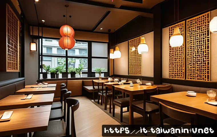 대만에서 인기 있는 한국 음식점 - Cozy Korean restaurant interior in Taipei, blending modern minimalist furniture with traditional Kor...