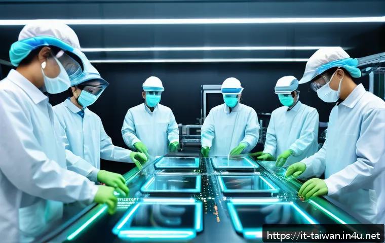대만의 경제 발전과 기술 산업 - A high-tech semiconductor manufacturing facility in Taiwan, showcasing advanced cleanroom environmen...